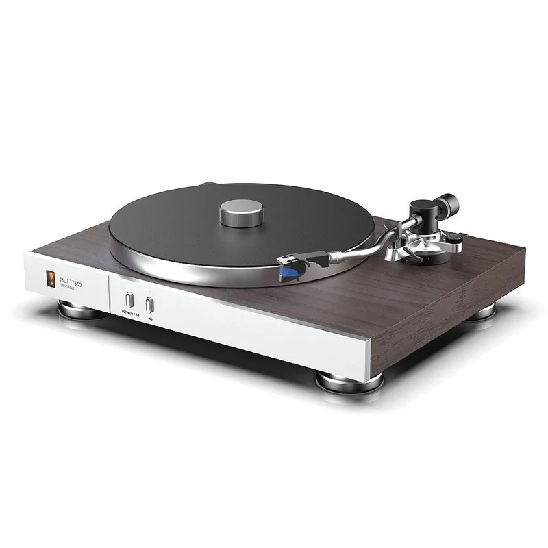 JBL TT350 Giradischi a trazione diretta in stile retrò, con braccio in alluminio ad S e testina Audio Technica VM95E