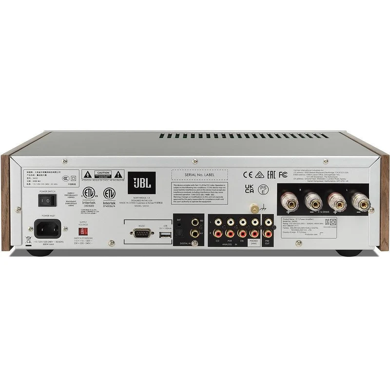 JBL SA550 Amplificatore integrato 2x90W su 8ohm e 2x150W su 4ohm. Stadio finale di potenza in classe G