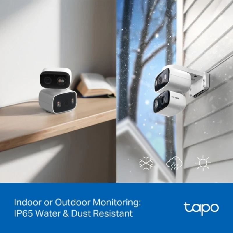 TP-Link Cámara de Seguridad 360º con Doble Lente para Interior y Exterior, Tapo C246D