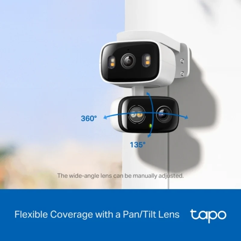 TP-Link Cámara de Seguridad 360º con Doble Lente para Interior y Exterior, Tapo C246D