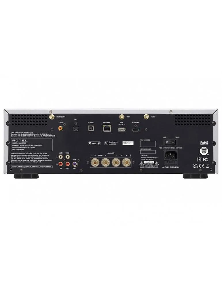 Rotel RAS-5000 Amplificatore integrato con streamer di rete Bluetooth aptX HD. Airplay 2. Google Cast. MQA Studio