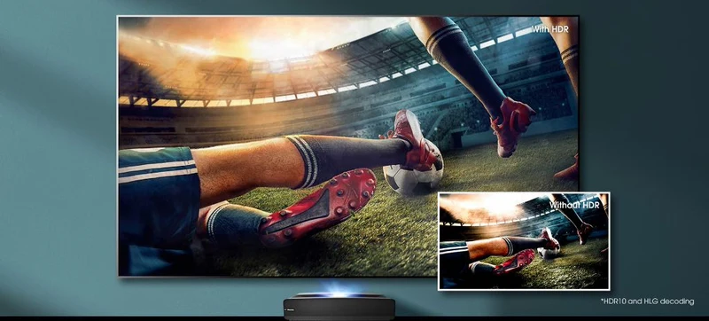Hisense 100L5F-D12 videoproiettore laser tv con schermo da proiezione fisso telo ALR (UST) da 100" INCLUSO