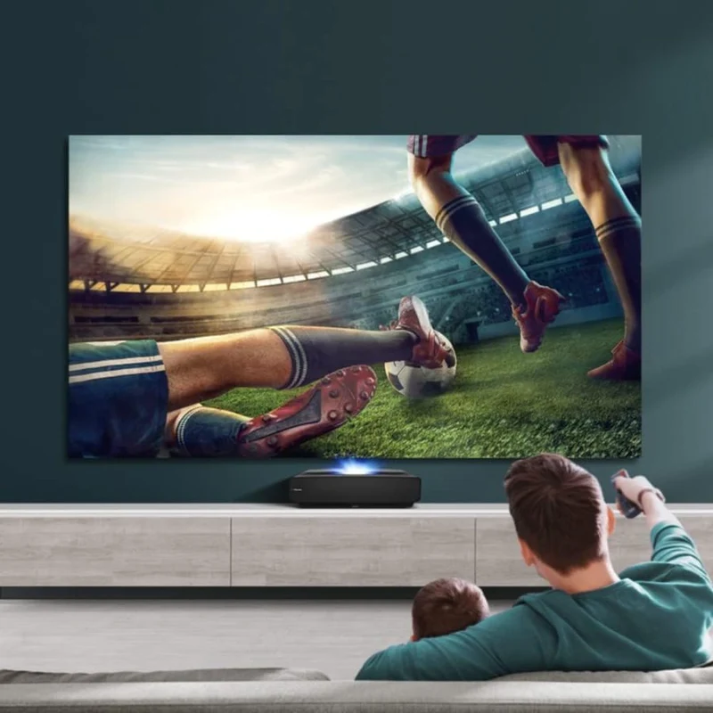 Hisense 100L5F-D12 videoproiettore laser tv con schermo da proiezione fisso telo ALR (UST) da 100" INCLUSO