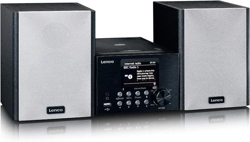 LENCO MC-250BK Micro HIFI con Smart Radio, lettore CD/USB, Internet, DAB+, Bluetooth®