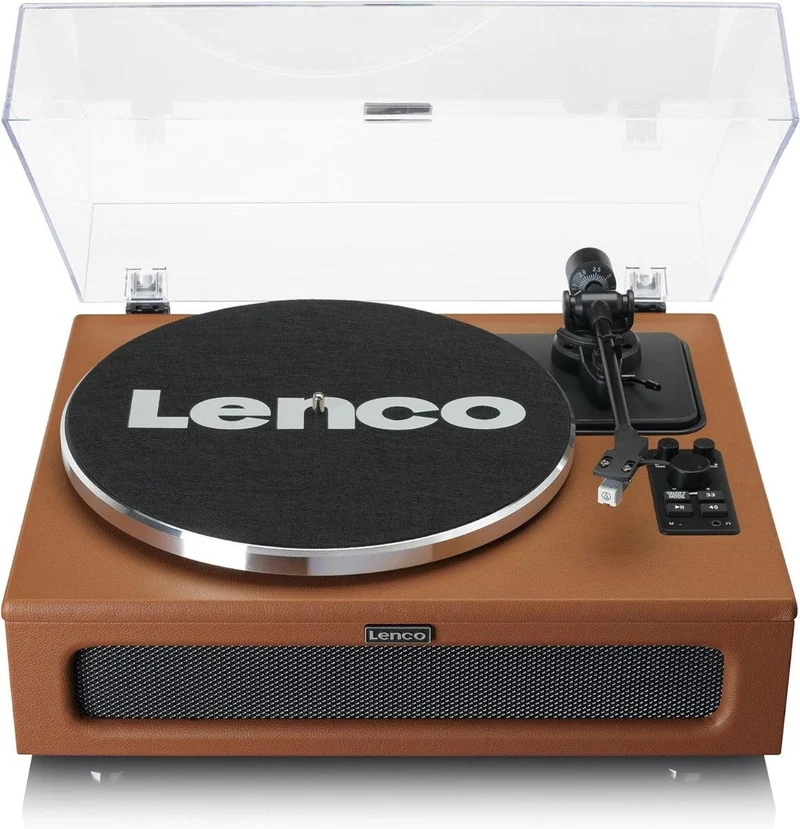 Lenco LS-430 Giradischi a 2 velocità 33/45 giri 4 diffusori integrati Uscita RCA, Bluetooth 5.0