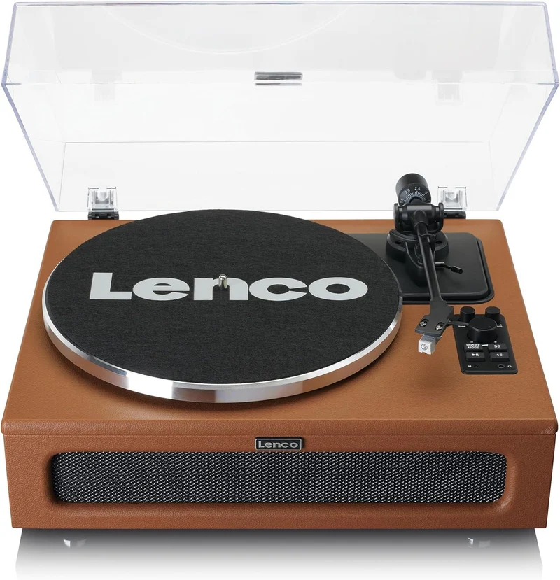 Lenco LS-430 Giradischi a 2 velocità 33/45 giri 4 diffusori integrati Uscita RCA, Bluetooth 5.0