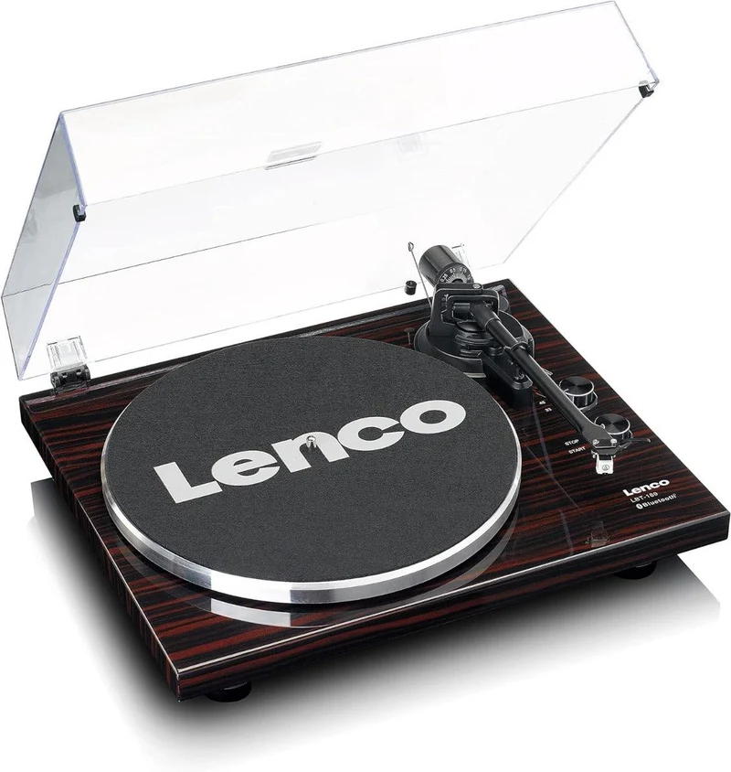 Lenco LBT-189 Giradischi slim con Bluetooth, Piatto in alluminio da 300mm, Porta USB per connessione a PC