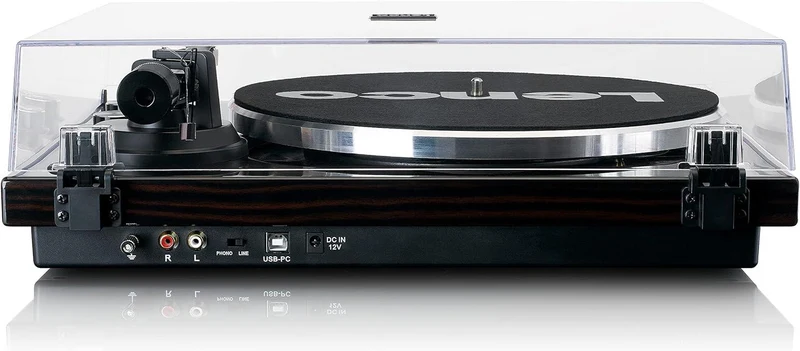 Lenco LBT-189 Giradischi slim con Bluetooth, Piatto in alluminio da 300mm, Porta USB per connessione a PC