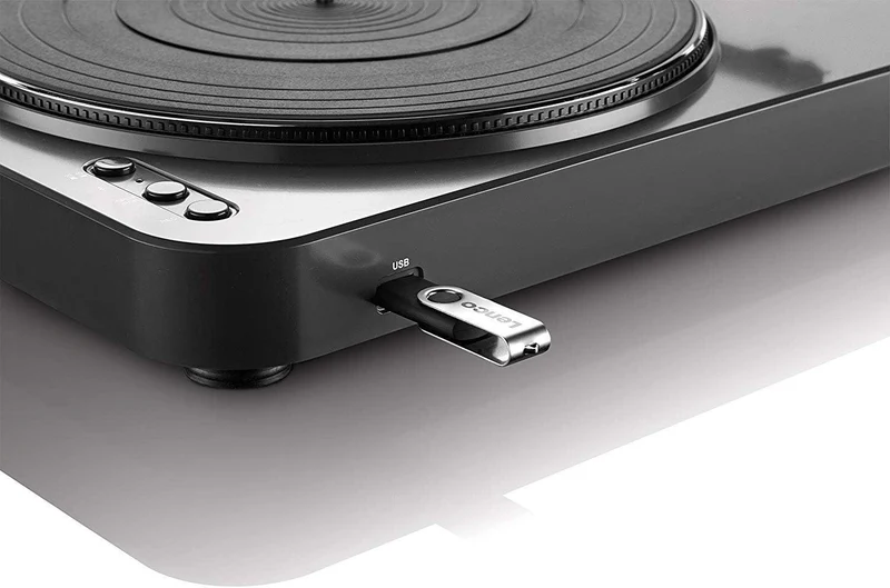 LENCO LBT-120BK Giradischi con Bluetooth e Porta USB per connessione a PC