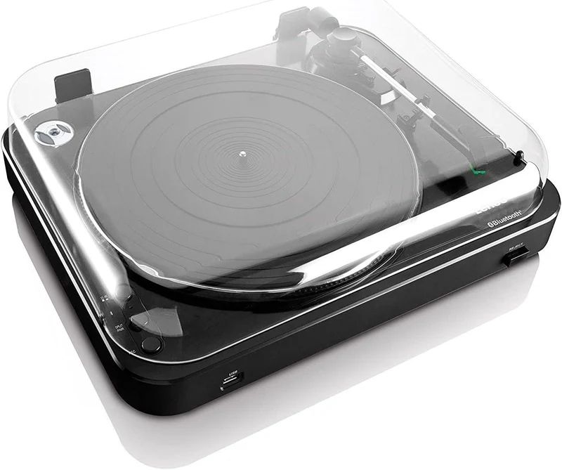 LENCO LBT-120BK Giradischi con Bluetooth e Porta USB per connessione a PC