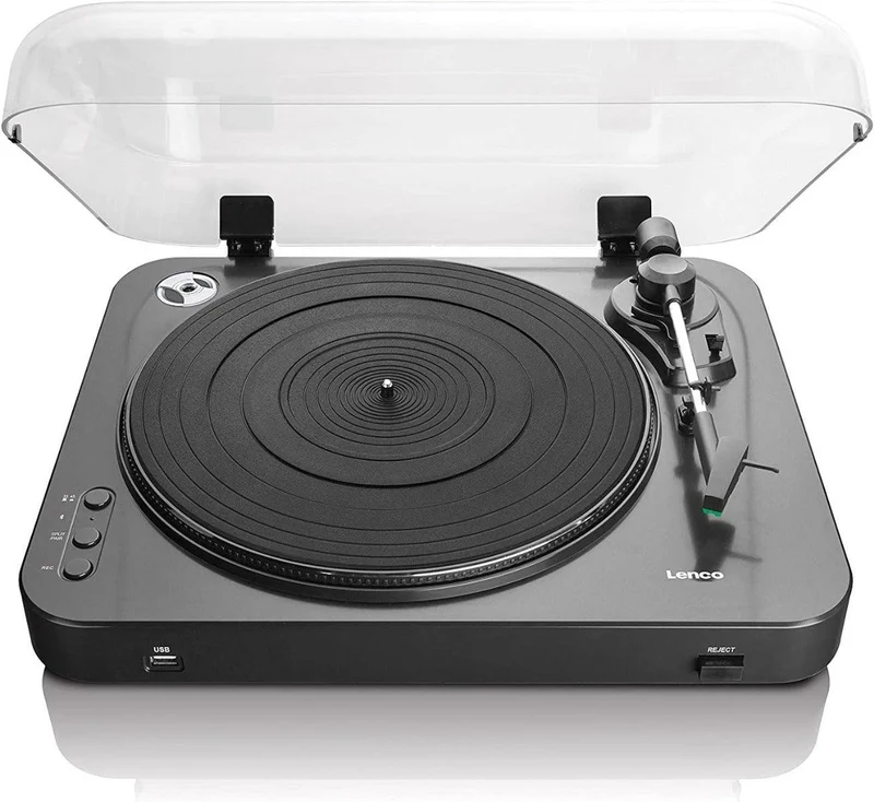 LENCO LBT-120BK Giradischi con Bluetooth e Porta USB per connessione a PC