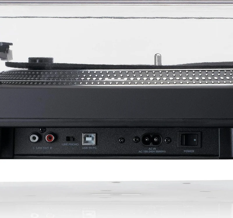 Lenco L-3818BK Giradischi a trazione diretta con uscita USB, Registrazione del disco in vinile tramite PC
