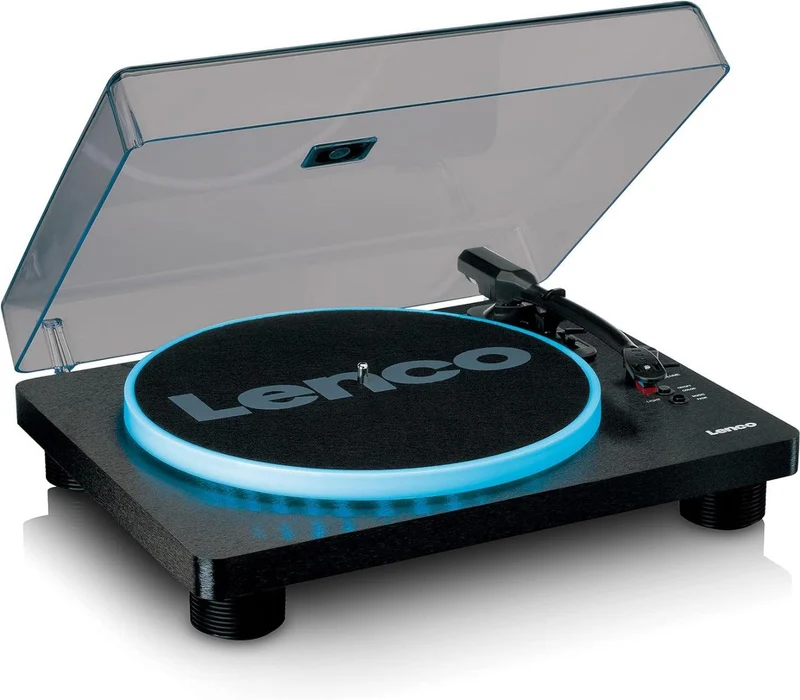 Lenco LS-50 OLED Giradischi Diffusori stereo incorporati, USB, Effetto luci variabili del piatto