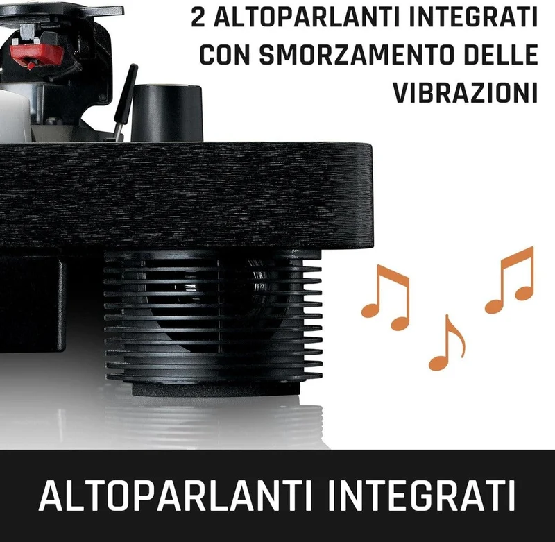 Lenco LS-50 OLED Giradischi Diffusori stereo incorporati, USB, Effetto luci variabili del piatto