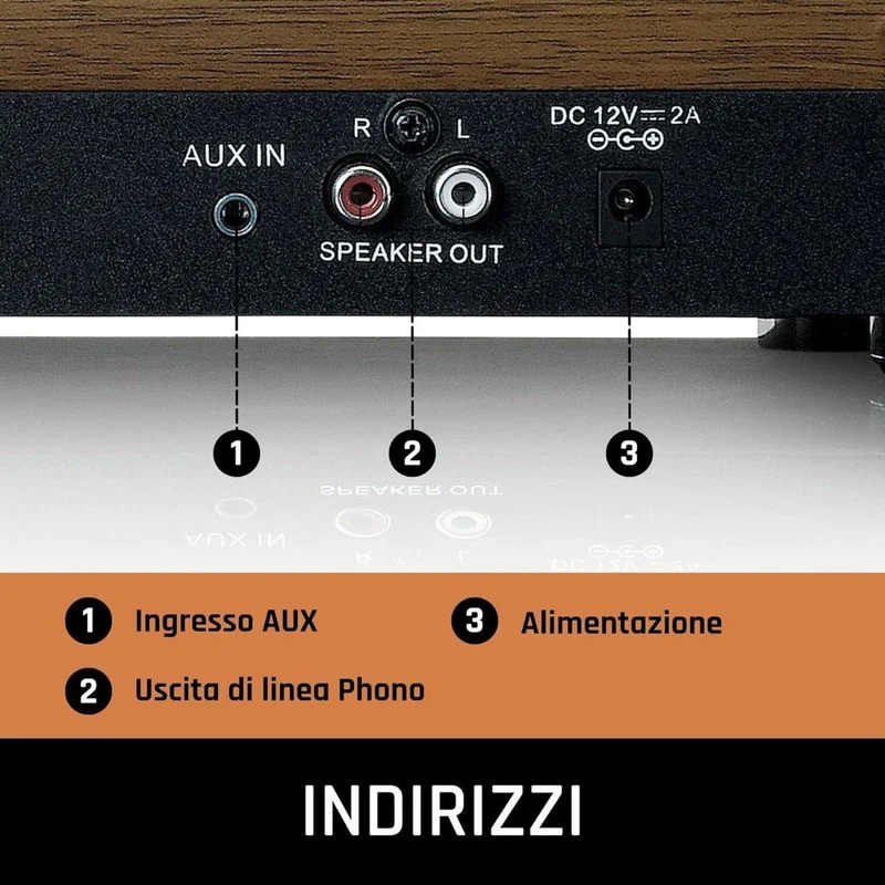 Lenco LS-100 Giradischi amplificato con Bluetooth Amplificatore stereo integrato 10W x 2