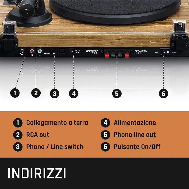Lenco LS-500 Giradischi Bluetooth® con due altoparlanti esterni e 2 x 30 watt RMS