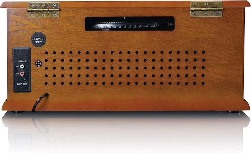 Lenco TCD-2570 Giradischi in legno, connessione USB, Radio e DAB+, Lettore di cassette e CD, Bluetooth, 2 altoparlanti integrati