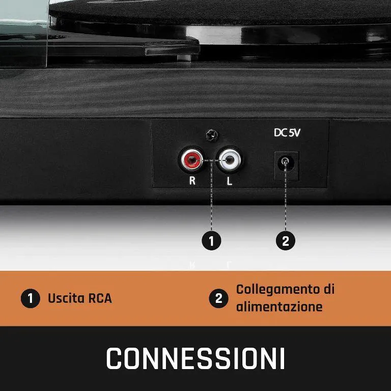 Lenco LS-10 Giradischi a 3 velocità 33/45 giri Diffusori stereo incorporati