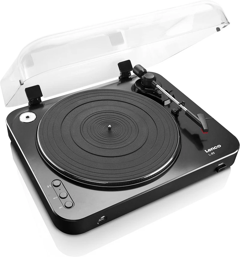 Lenco L-85 Giradischi con convertitore da vinile a USB, Preamplificatore stereo integrato