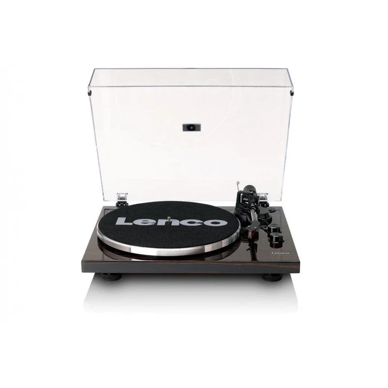 Lenco LBT-345WA Giradischi con Bluetooth 5.2, Plinto Laccato noce, Testina Ortofon 2M RED