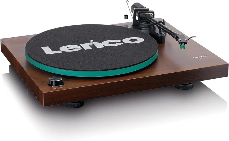 Lenco LBT-225WA Giradischi con Bluetooth 5.3, Piatto in vetro, Testina Audio Technica AT-VM95E