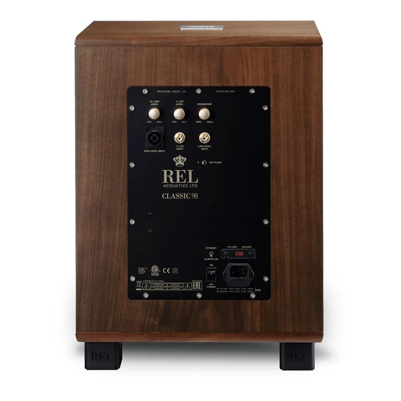 REL Acoustics CLASSIC 98 Subwoofer amplificato, Woofer a lunga escursione da 25cm con cono in cellulosa 300W in classe D