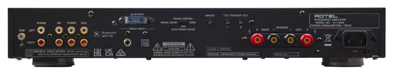 Rotel A-11 MKII Amplificatore integrato da 50+50W RMS, Bluetooth aptX HD