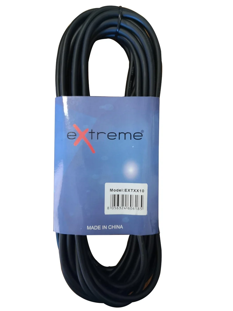 EXTREME CAVO MICROFONO/CASSE 10 METRI 1 CONNETTORE XLR MASCHIO 1 FEMMINA CAVO MICROFONICO 6.5MM