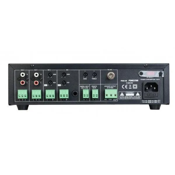 Monacor PROX-30 AMPLIFICATORE PA 100V/8ohm CON LETTORE USB/MP3/RADIO