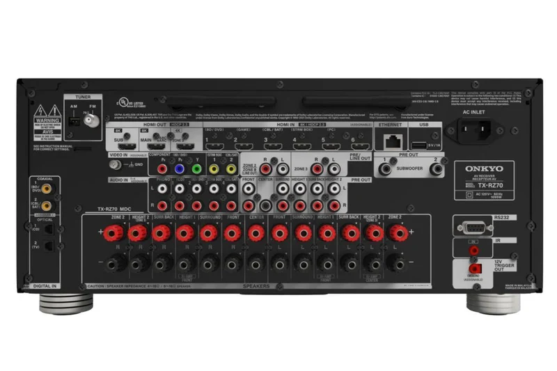 ONKYO TX-RZ70 Sintoamplificatore A/V 11.2 canali, 140W x 11, HDMI 8K/4K Ultra HD,DAC ESS Sabre 32bit