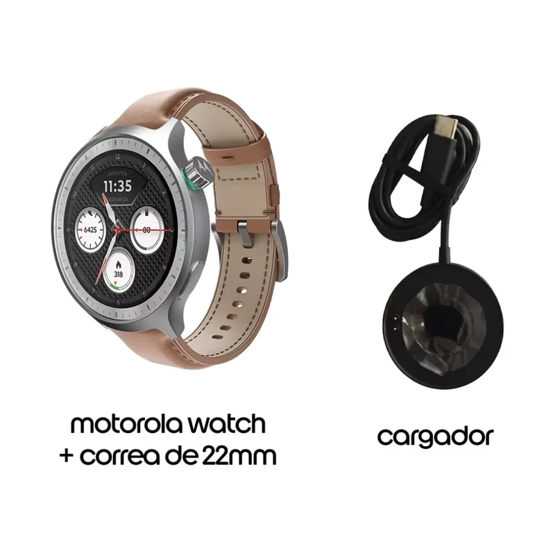 Motorola Smartwatch Moto Watch con Correa de Cuero, PG38C08260