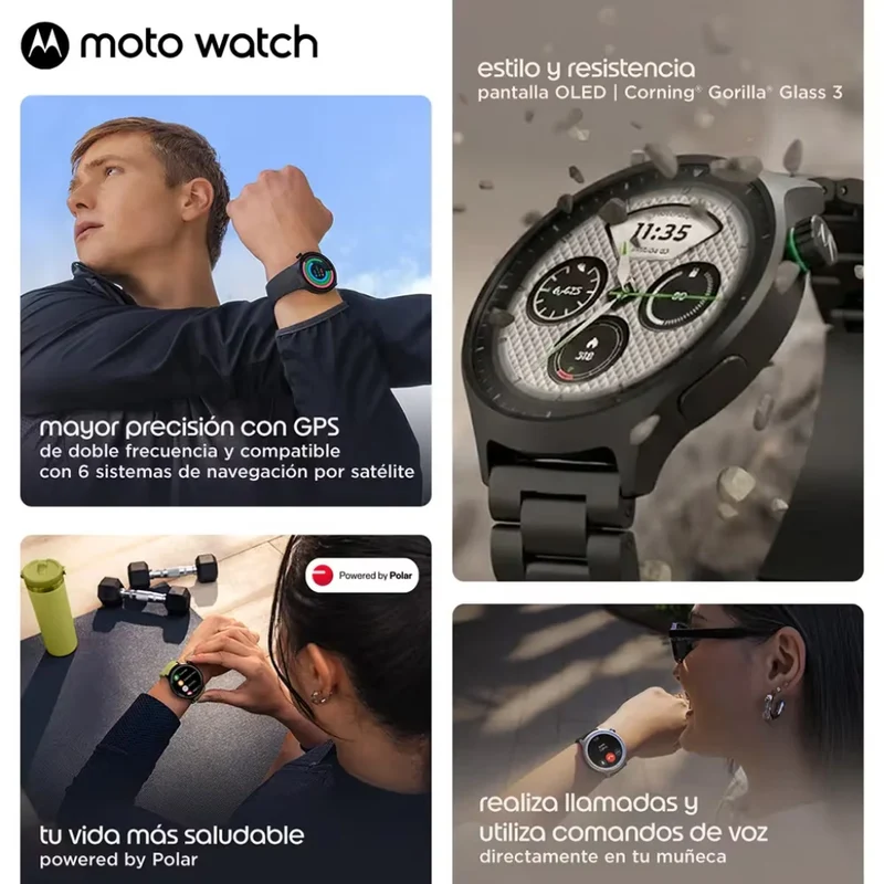 Motorola Smartwatch Moto Watch con Correa de Silicona, PG38C08255