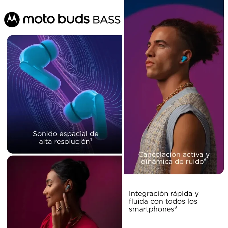 Motorola Audífonos Inalámbricos True Wireless Moto Buds Bass
