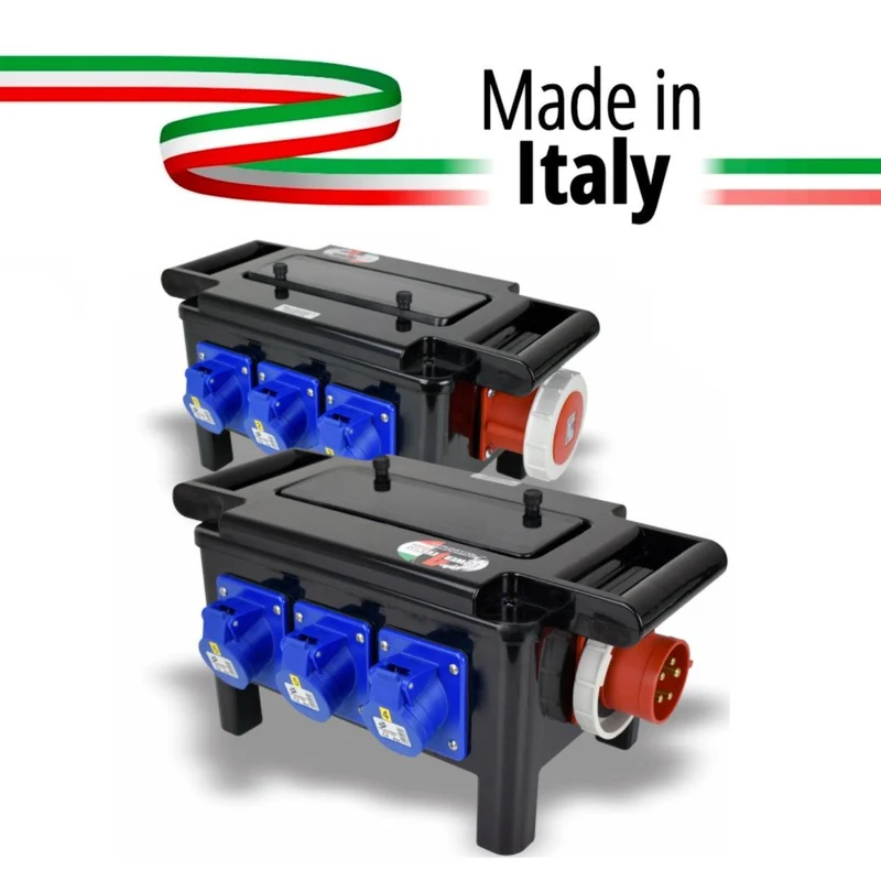 QUADRO CORRENTE POWERBOX TARTARUGA SPINA 32A TRIFASE 6 PRESE CEE 16A MONOFASE SPIE RETE E RILANCIO