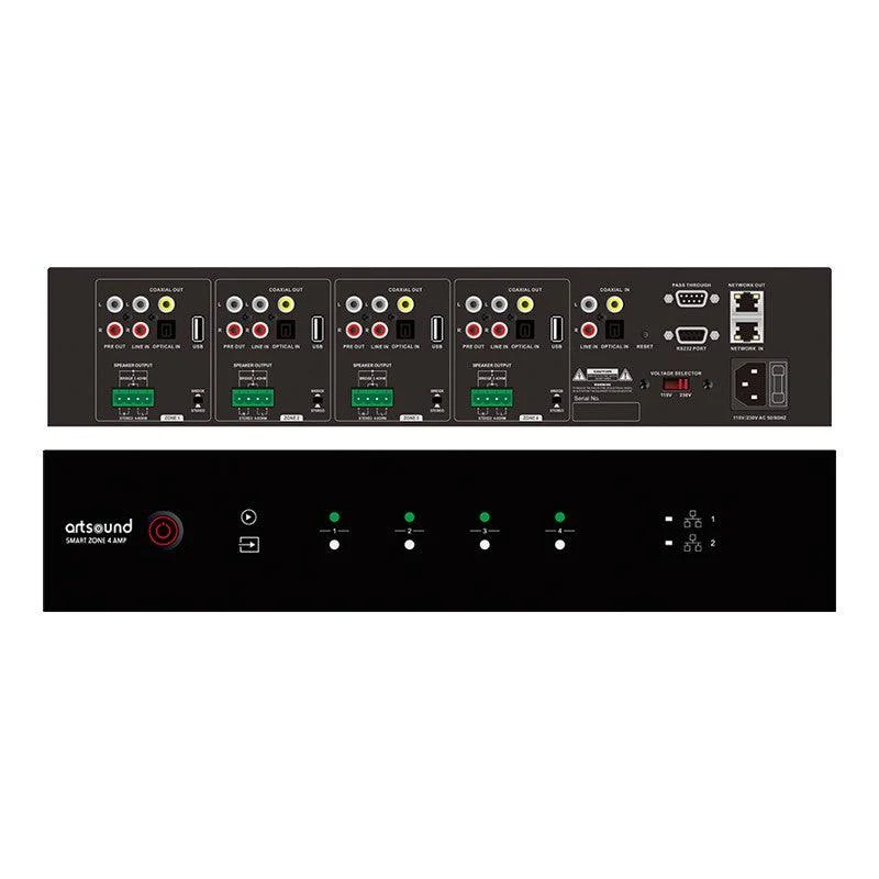 Artsound SMART ZONE 4 AMP Amplificatore streaming multiroom a 4 zone, cablato e wifi