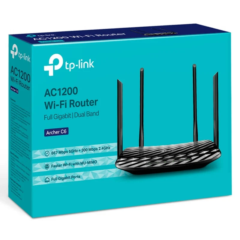TP-Link Tapo Router Gigabit Inalámbrico de Banda Dual AC1200 Archer C6