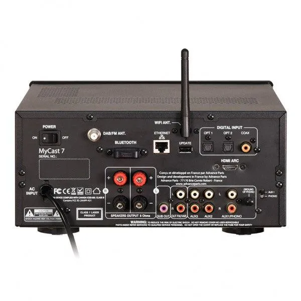 ADVANCE PARIS MYCAST 7 Streamer di rete All-in-One, lettore CD, radio DAB+ e FM, ingresso HDMI E-ARC, bluetooth