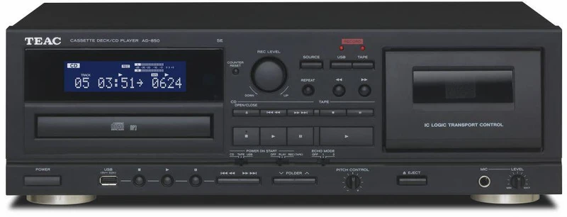 TEAC AD-850-SE Registratore a cassette e lettore CD combinato, registra anche su unità flash USB