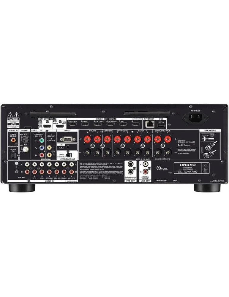 Onkyo TX-NR7100 Sintoamplificatore AV 9.2 canali certificato THX Select, IMAX Enhanced
