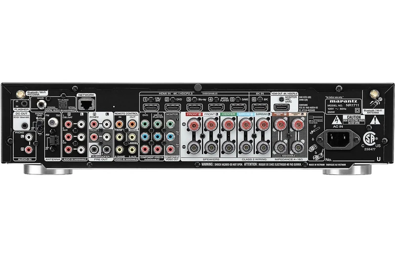Marantz NR1711 Amplificatore AV 8K HDMI2.1 Ultra Slim • 7x 90 Watt (6 ohm, 1%) • WiFi 2.4 & 5.0 • Bluetooth