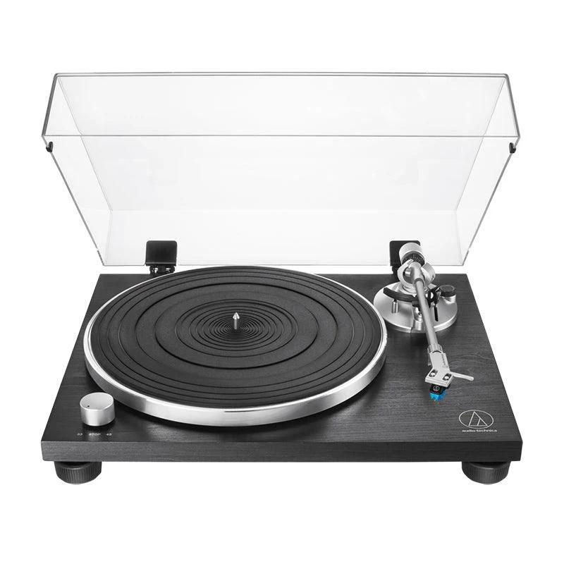 Audio Technica AT-LPW30BK Giradischi Hifi manuale trazione a cinghia e base in legno