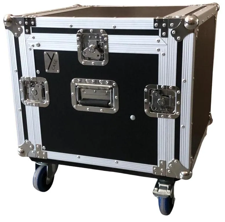 EXTREME YC8UR9M FLIGHT CASE LEGNO 10MM COMBO UNITA RACK 8U MIXER 9U 3 COPERCHI 6 CHIUSURE 2 MANIGLIE 4 RUOTE