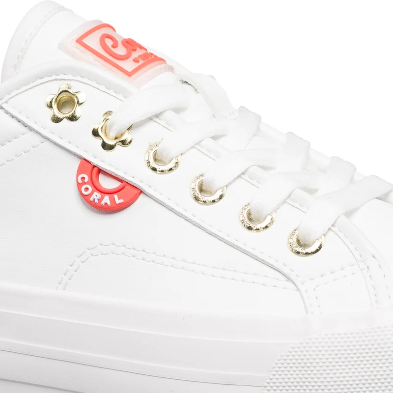 Coral Tenis Casuales Pasqualina Blanco, para Mujer
