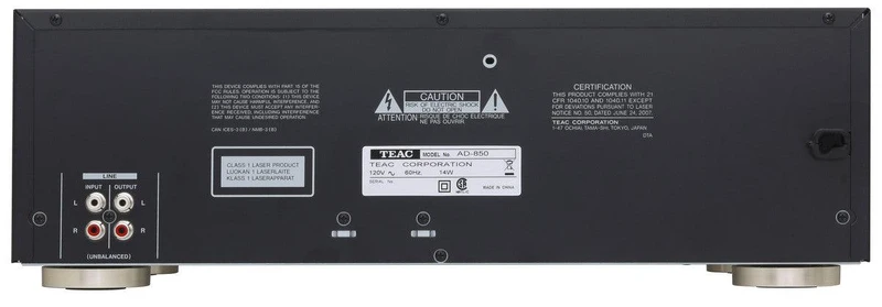 TEAC AD-850 lettore CD-Player hifi e Cassette Deck (registra cassette su CD), BLACK