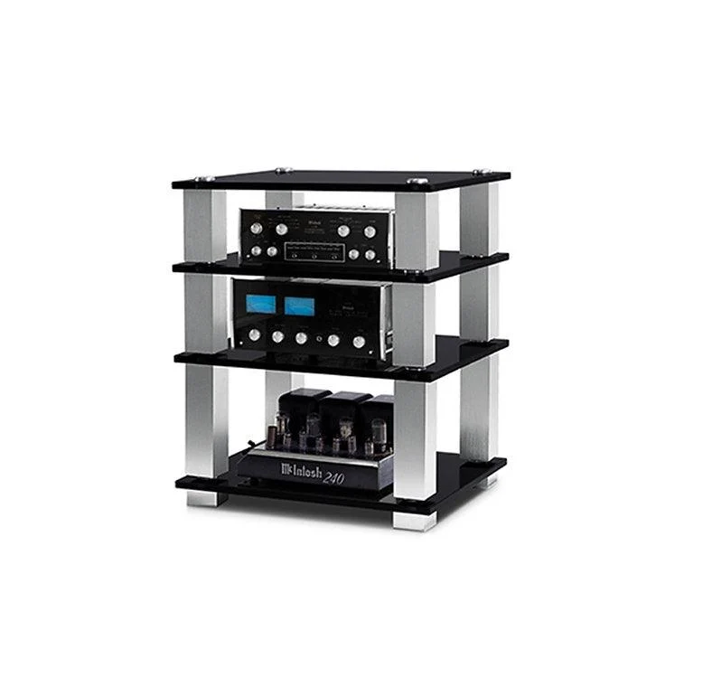 Norstone SQUARE mobile Hifi con Struttura il metallo e ripiani in vetro temperato 19mm