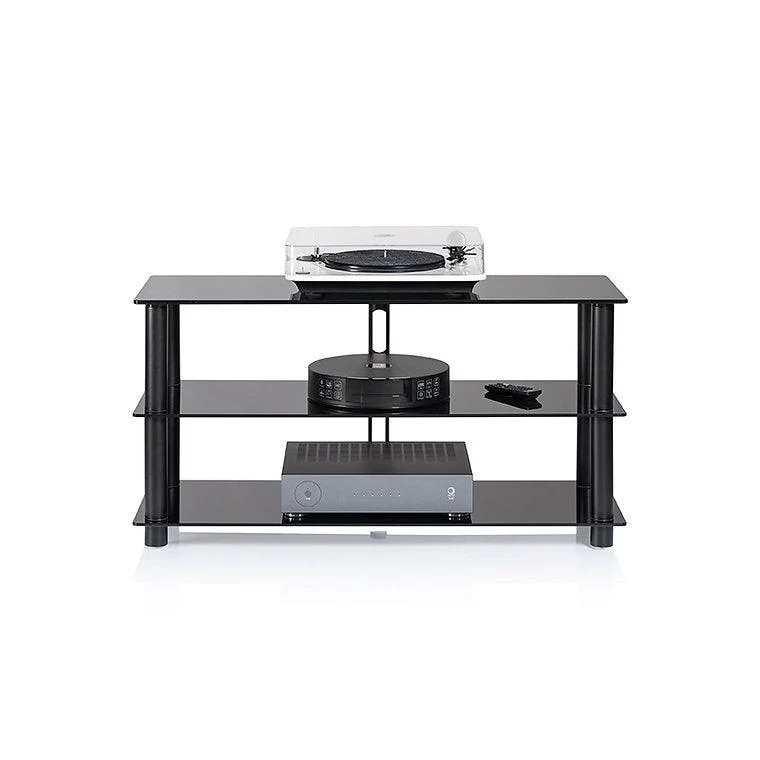 Norstone EPUR 3 Mobile Hifi e AV per elettroniche in acciaio spazzolato, vetro temperato