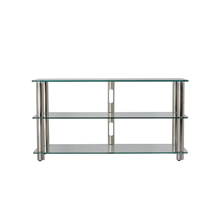 Norstone EPUR 3 Mobile Hifi e AV per elettroniche in acciaio spazzolato, vetro temperato