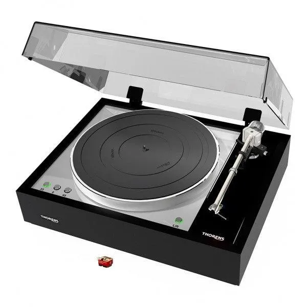 Thorens TD 1601 con testina AT33EV Black High Gloss giradischi semi-automatico a telaio sospeso flottante trazione a cinghia