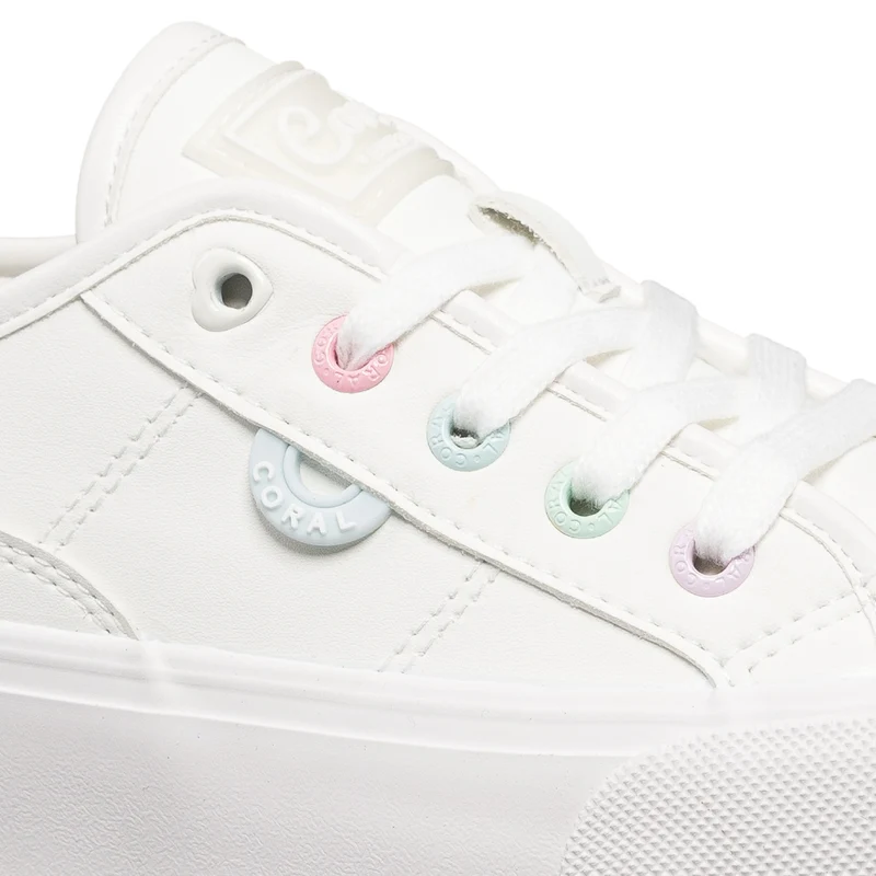 Coral Tenis Casual Renata Blanco, para Mujer