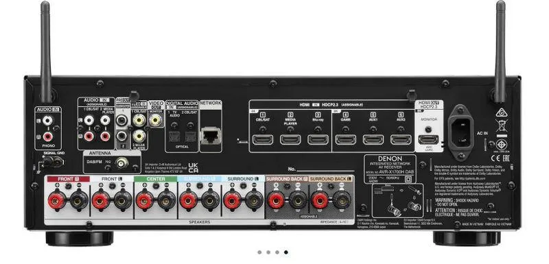 Denon AVR-X1700H DAB Sintoamplificatore AV 7.2 canali 7x 145W con DAB+, Dolby Atmos, HDR10+